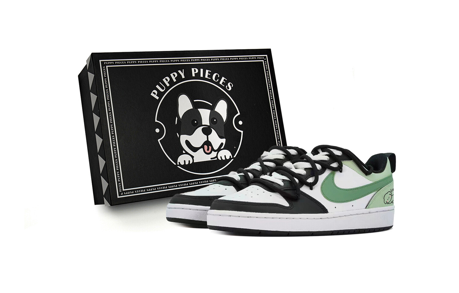 

Кроссовки Nike Court Borough Skateboarding Shoes Women's Low-top Black/White/Green, зеленый