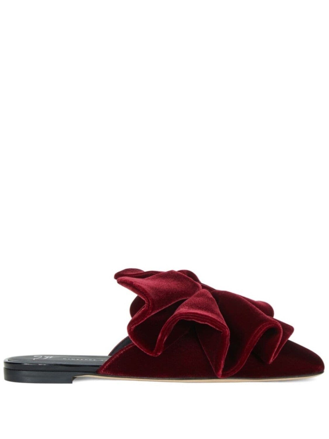 Giuseppe Zanotti бархатные мюли Savarin с бантом, красный