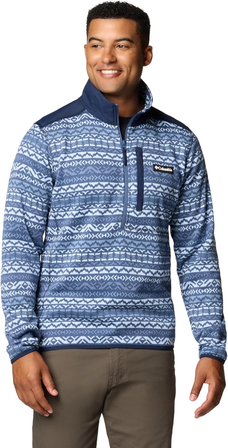 

Columbia мужская толстовка Sweater Weather Printed Half Zip II, Dark Mountain Madras Multi