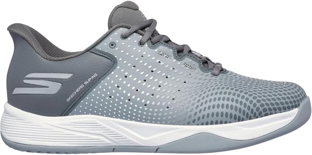Мужские кроссовки Skechers Viper Court Reload с легким надеванием без рук, серый/угольный — фото 3