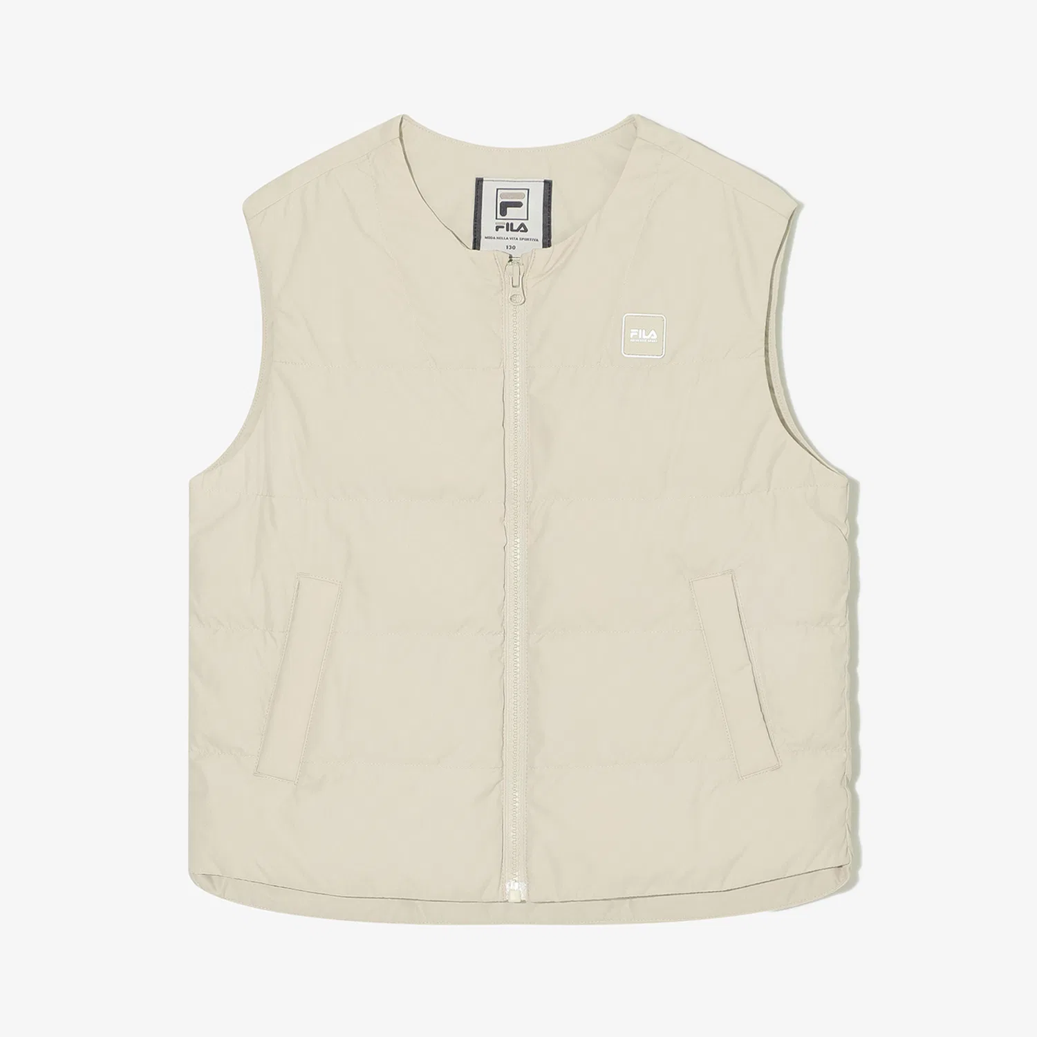 Детский утеплённый жилет цвета айвори от Fila Kids — фото 2