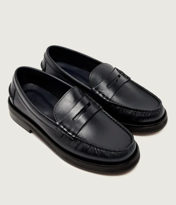 Классические высокие кожаные лоферы Tommy Hilfiger, черный — фото 3