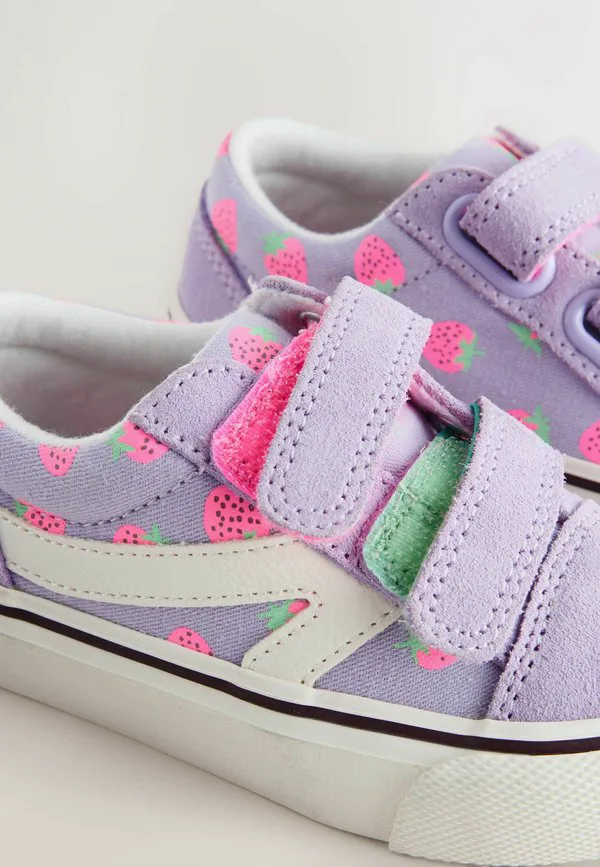 Стандартная посадка, детские туфли на липучках Next, Purple Strawberry — фото 3
