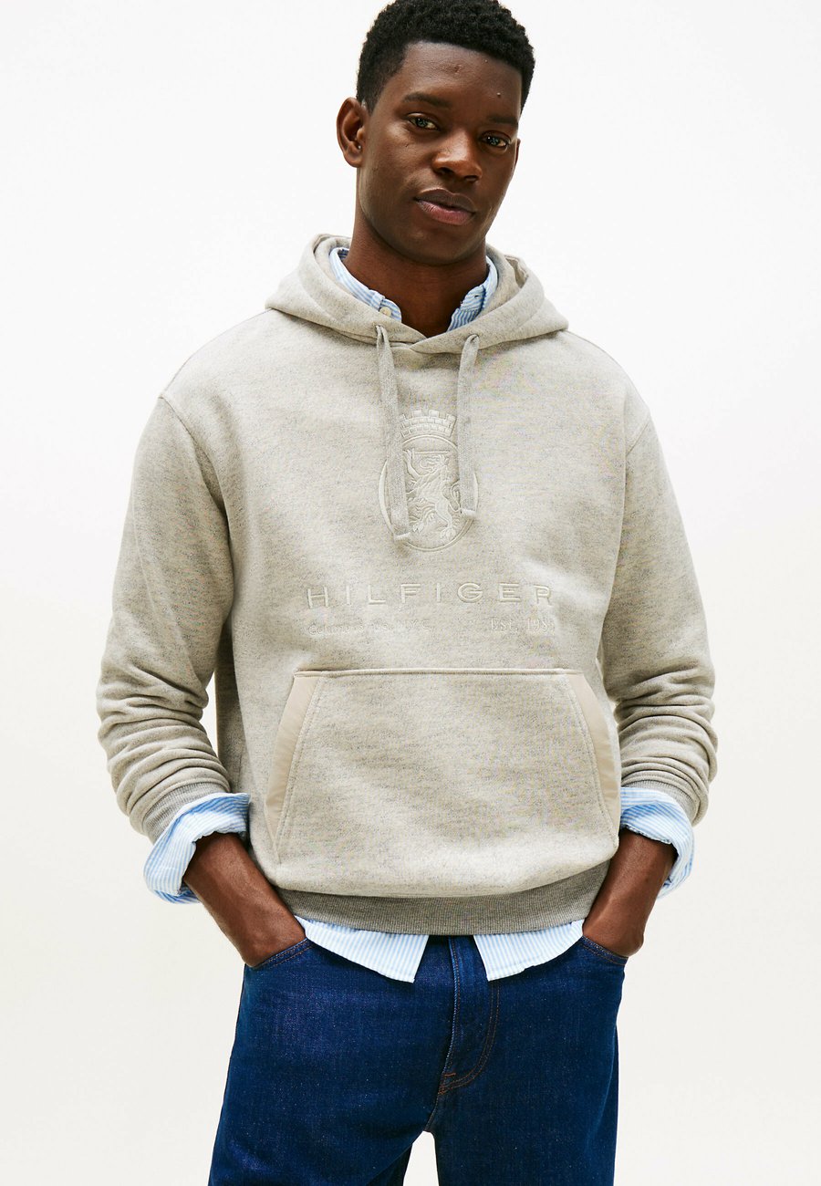 Худи Tommy Hilfiger VARSITY CREST HOODY, Light Grey Marbled Heather/Beige