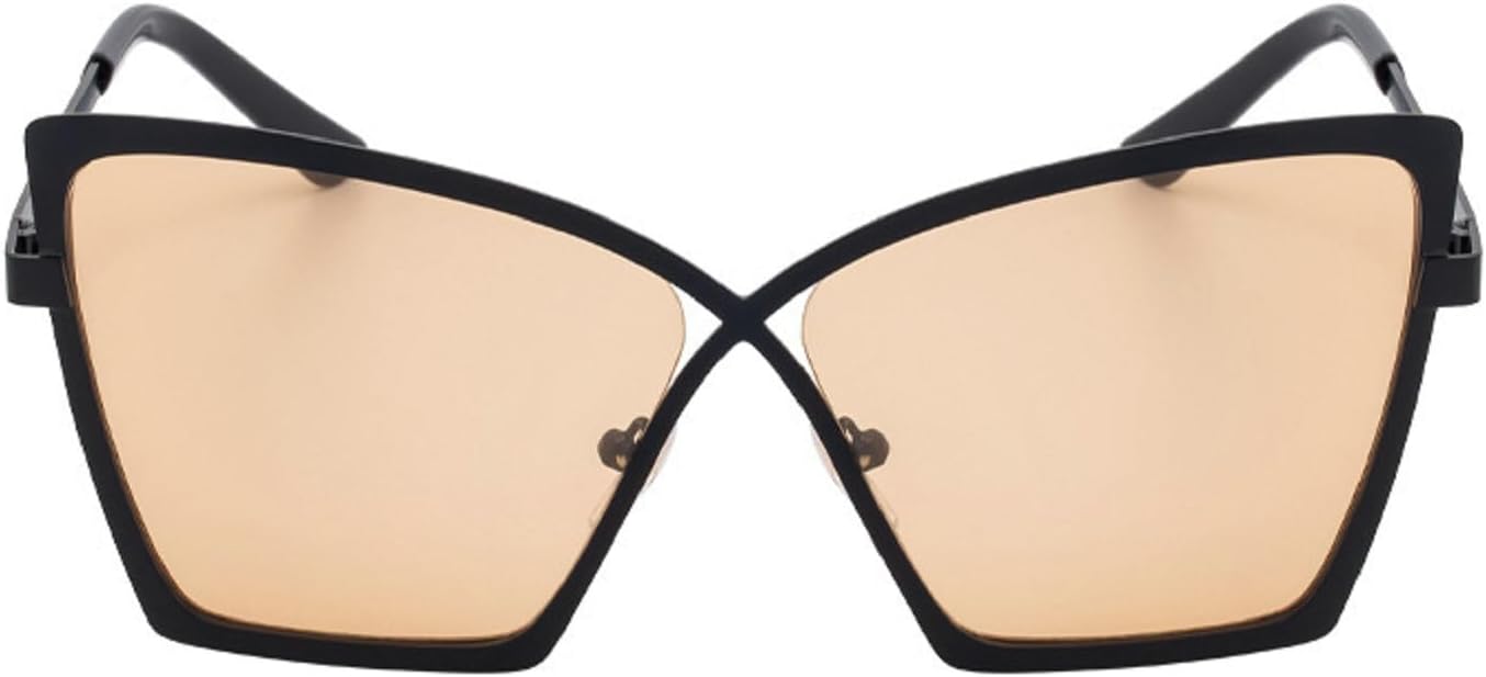 

Модные солнцезащитные очки «кошачий глаз» с бабочками, роскошные винтажные очки с прозрачными линзами, защита от УФ-излучения UV400, металлическая оправа, артикул 68237 Melrose, Black Tea