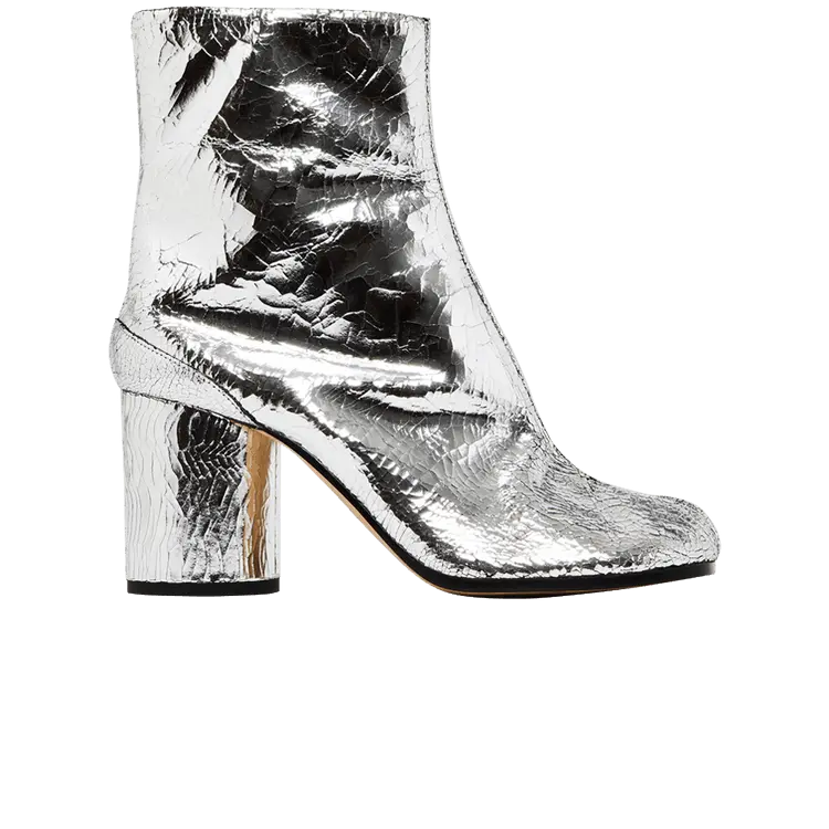 Ботинки Maison Margiela Wmns Tabi Ankle Boot Cracked Metallic Silver, серебряный