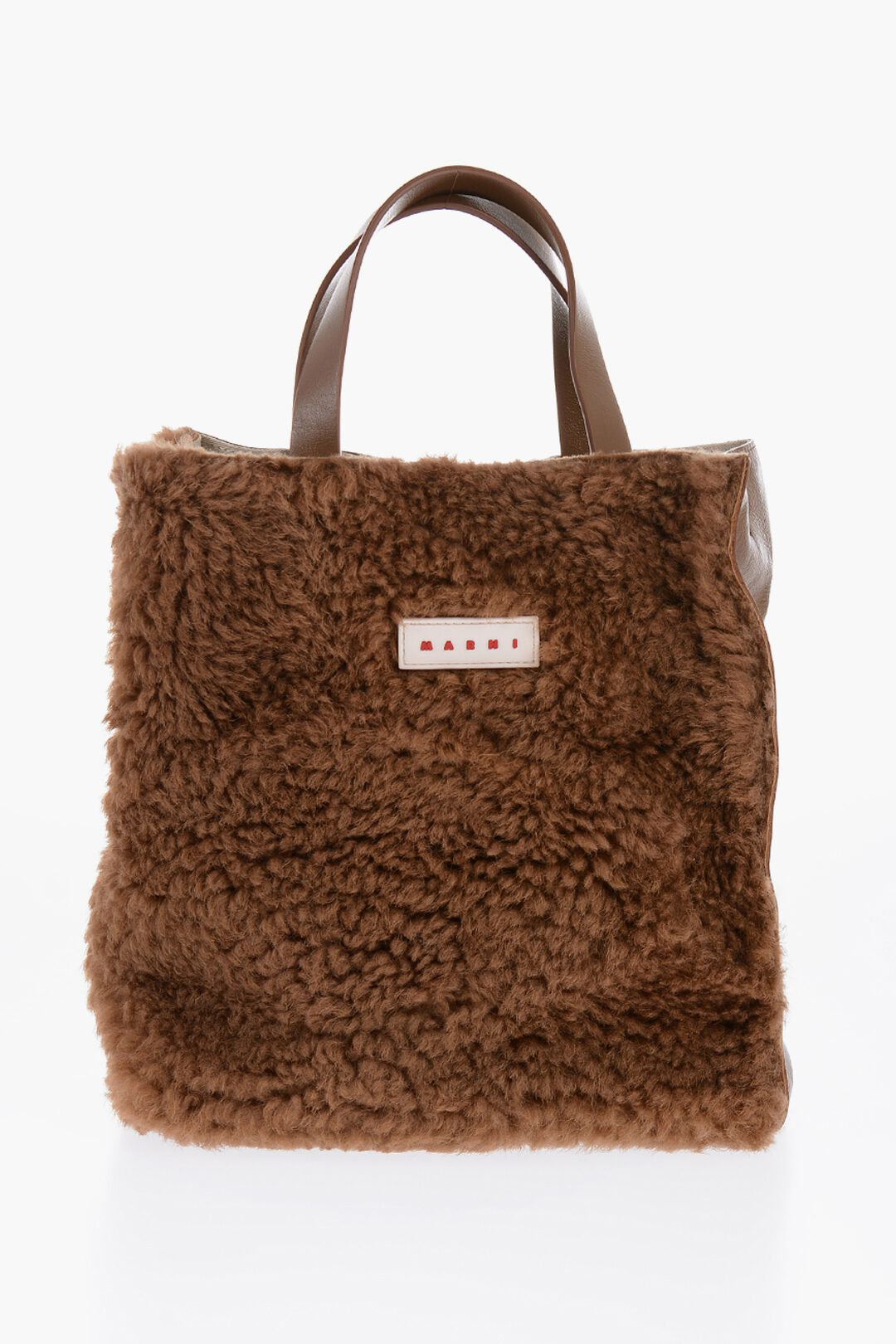 

Сумка-тоут Marni Shearling Detailing Museo Mini, коричневый