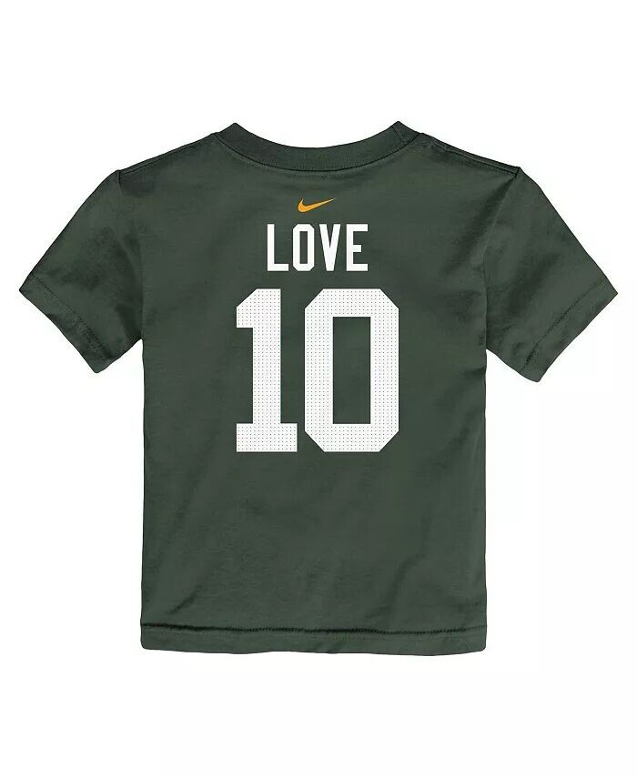 Футболка Jordan Love Green Green Bay Packers для мальчиков и девочек с именем и номером игрока Nike — фото 3