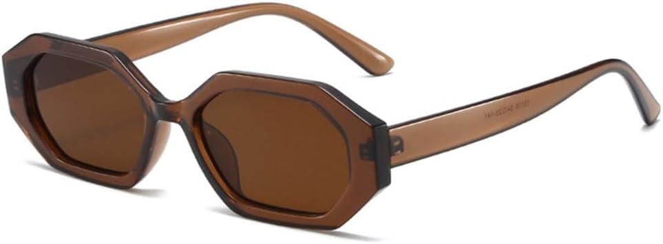 

Модные солнцезащитные очки с маленькими многоугольными линзами для женщин, с градиентным переходом цвета, защитой от УФ-излучения UV400, в стиле ретро для мужчин, с линзами цвета "чай" generic, Brown Tea