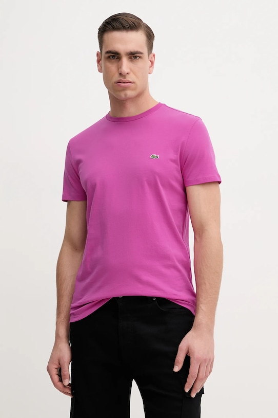 

Хлопковая футболка Lacoste, розовый