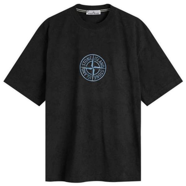 

Футболка с эффектом пейнтбола и мегаполисом Stone Island, черный