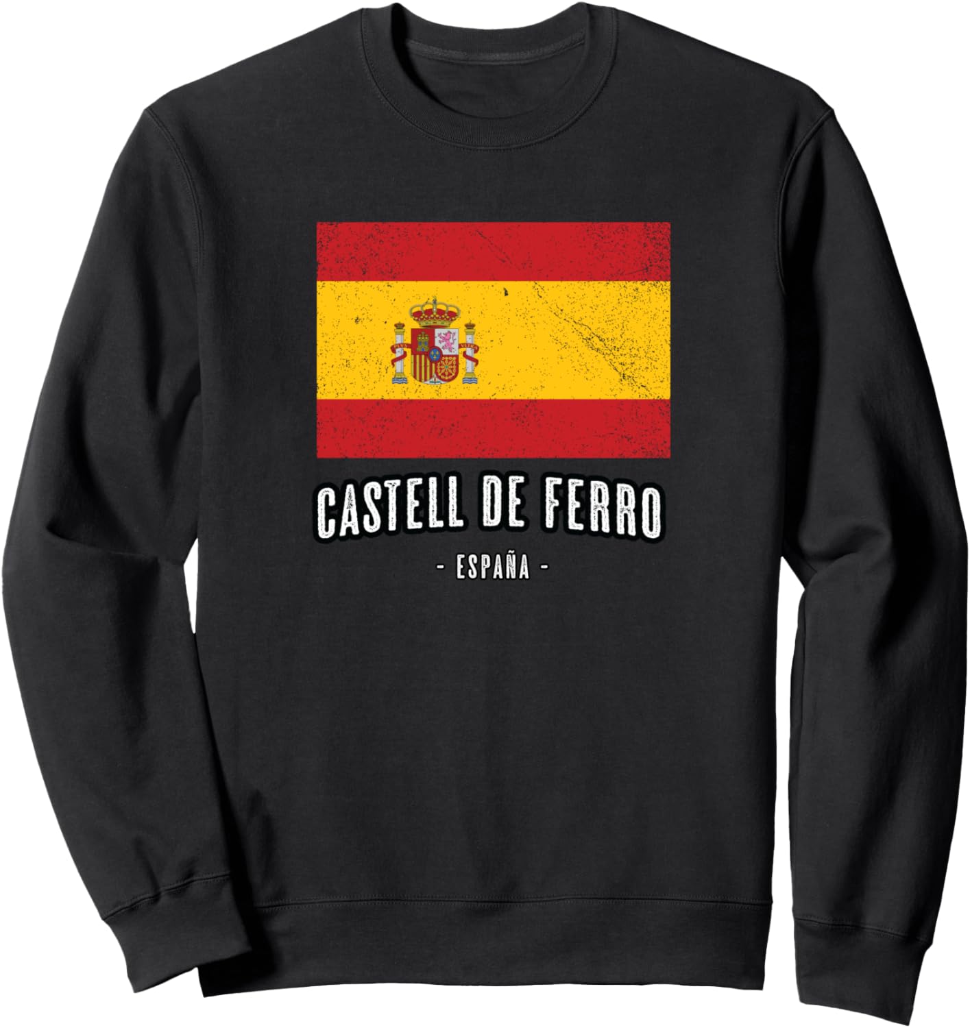 

Кастель-де-Ферро, Испания, Сувенир - Город - Флаг - Толстовка Castell De Ferro Es - Tienda De Ropa, черный