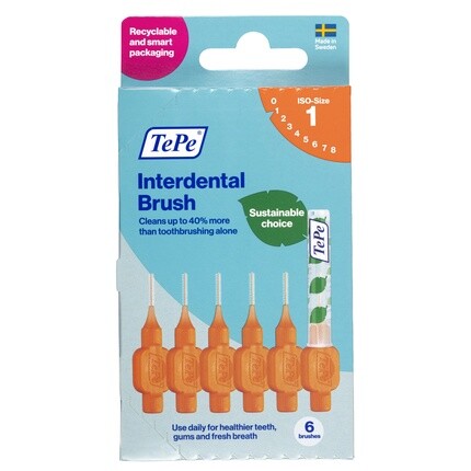 

Межзубные ершики Original Orange Iso Размер 1 0,45 мм - 6 шт Tepe