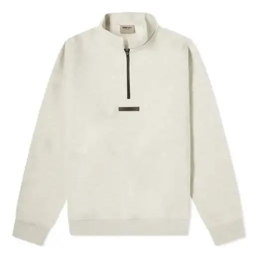 

Топ Fear of God Essentials Mockneck Half Zip Sweatshirt 'Light Heather Oatmeal'