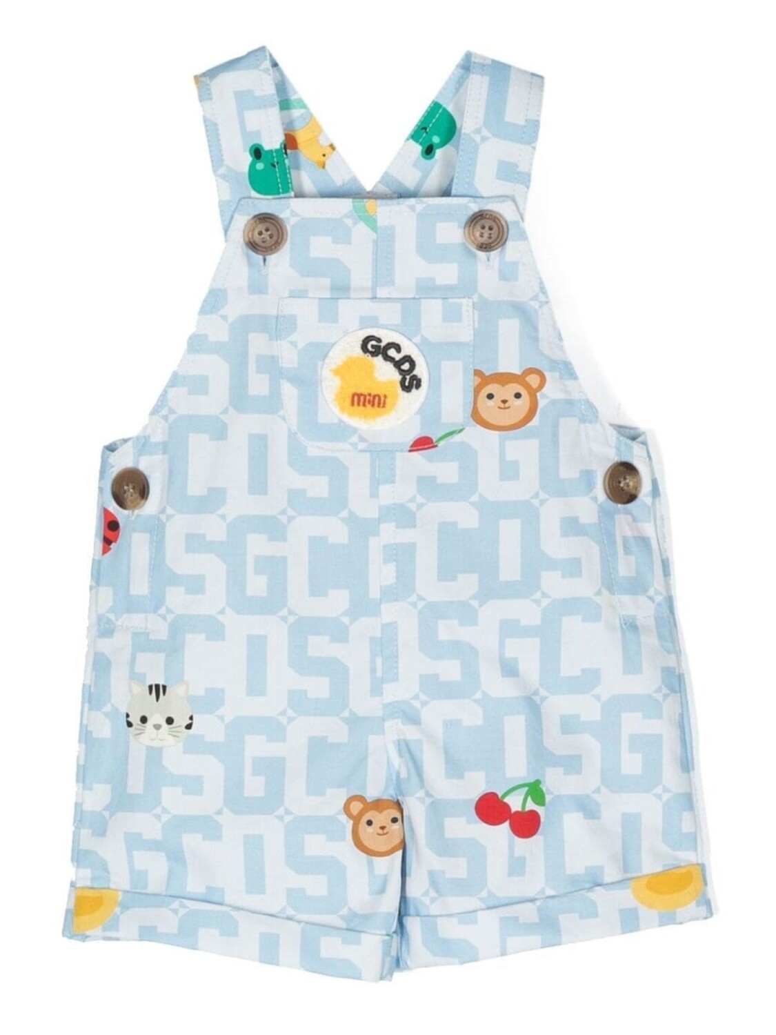 

Gcds Kids джинсовый комбинезон с монограммой, синий