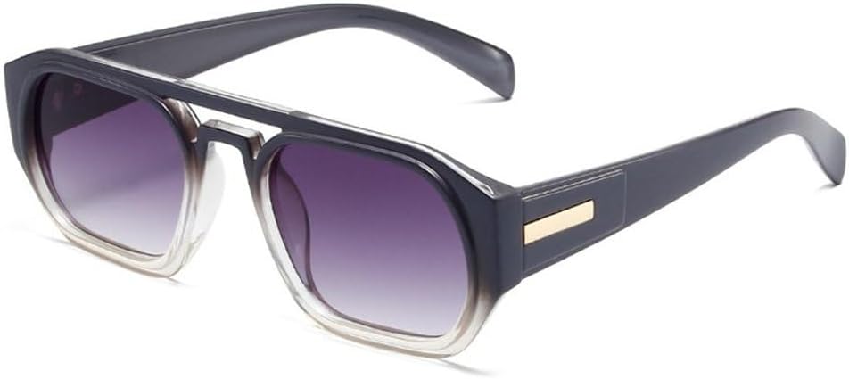 

Ретро солнцезащитные очки с двойной перемычкой, многоугольные, квадратные, женские, модные, зеленые и оранжевые, с защитой от УФ-излучения UV400, мужские, прозрачные, с градиентным переходом SKFGNX, Grey Grey Gradient