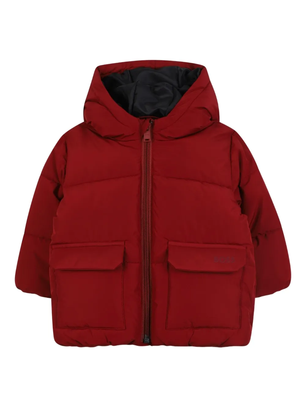 

Пуховик с капюшоном BOSS Kidswear, красный