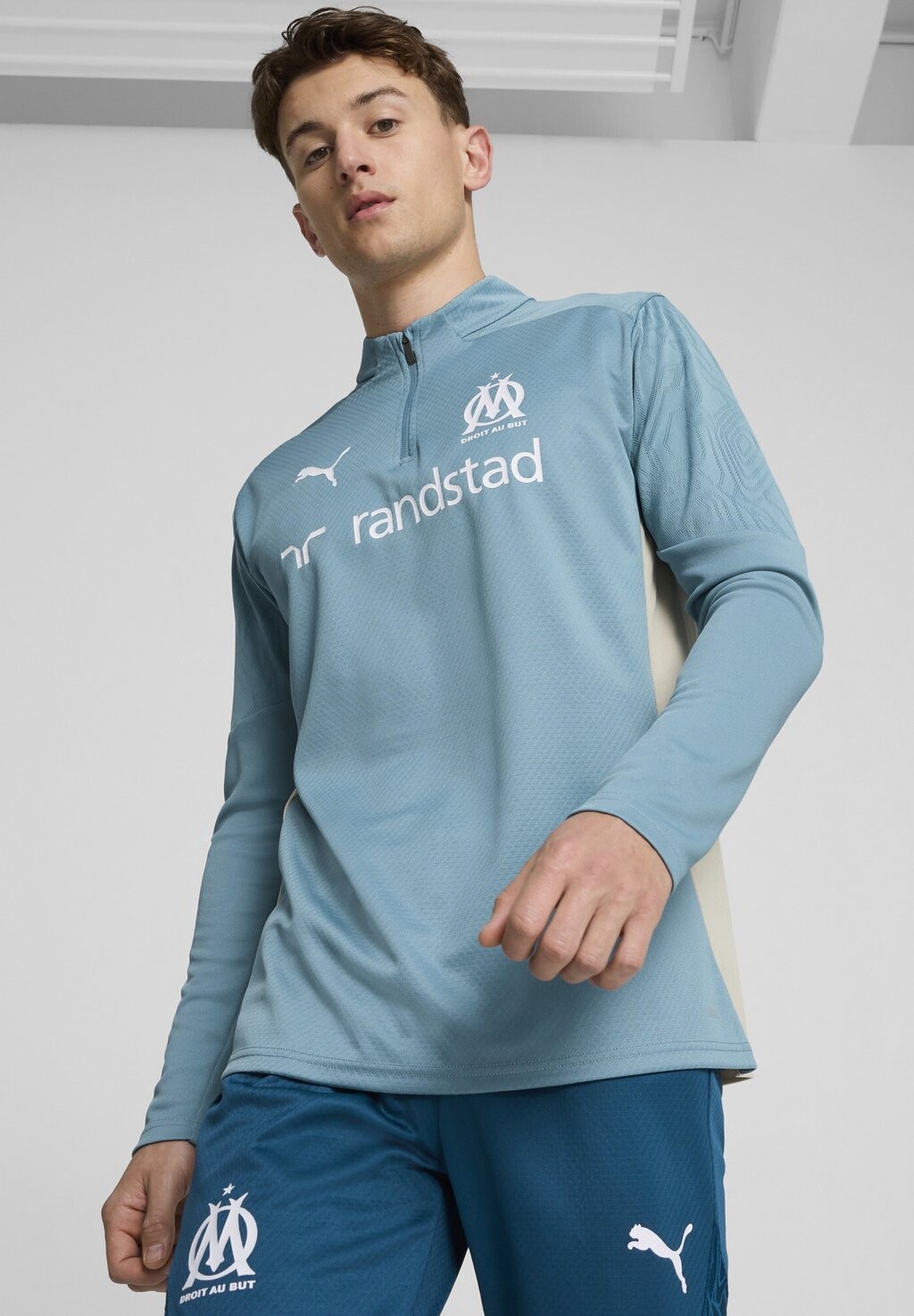 

Рубашка с длинным рукавом OLYMPIQUE DE MARSEILLE QUARTER-ZIP Puma, синий