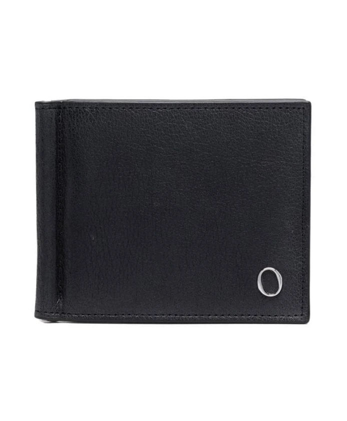 

Черный кожаный складной кошелек Orciani, черный