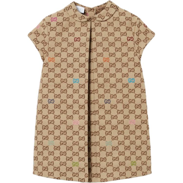 Платья для малышей средней длины GUCCI, бежевый коричневый