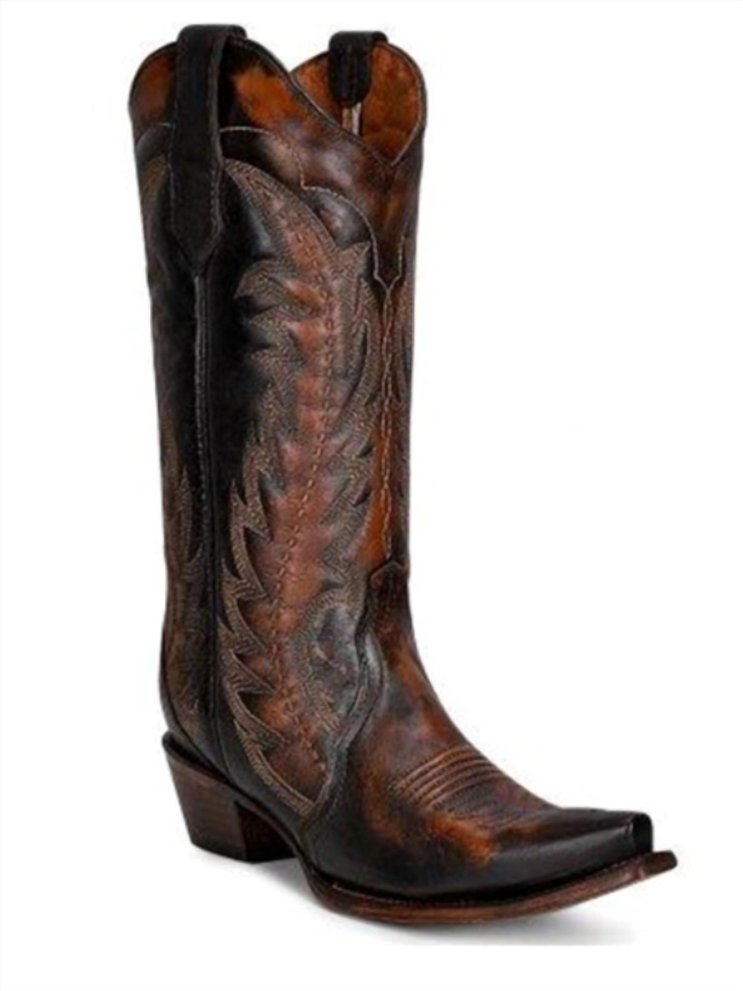 Женские ботинки Triad Western Boots с зауженным носком коричневого/бежевого цвета Circle G