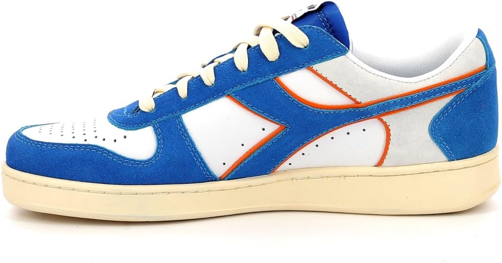 Кроссовки Diadora Magic Basket Low Suede Leather 501.178565 01 C1161 col. White Cream Green, белый — фото 4