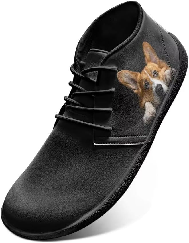 

Ультра-легкие босоножки с принтом для собак для мужчин - кроссовки с нулевым перепадом, минималистичные обувь, идеальны для бега и походов Watdotory, Corgi Dog