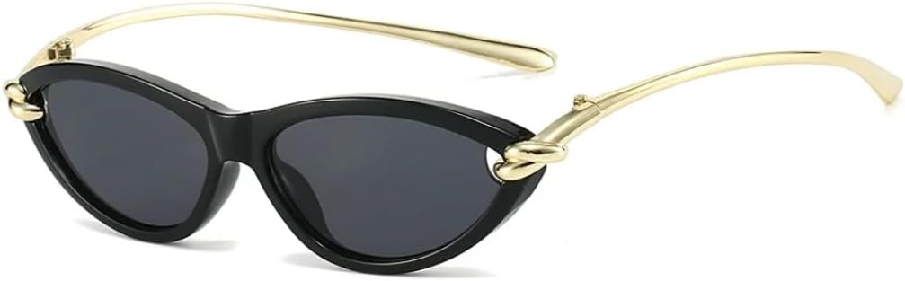 

Солнцезащитные очки для мужчин и женщин - защита от УФ-излучения UV400 - яркие, в стиле "кошачий глаз", панк, для занятий спортом на открытом воздухе и вождения DSVIGF, Black