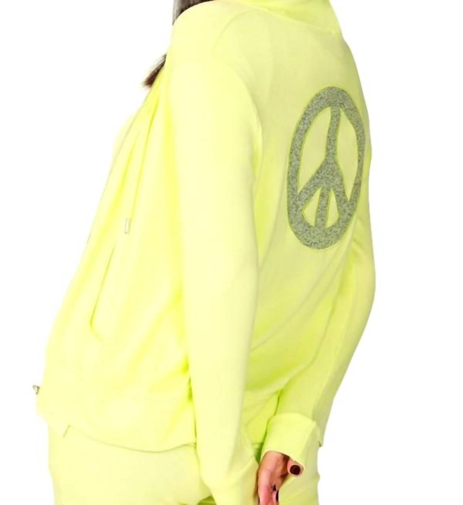 

Толстовка с капюшоном Zip Peace цвета лайм french kyss, цвет lime