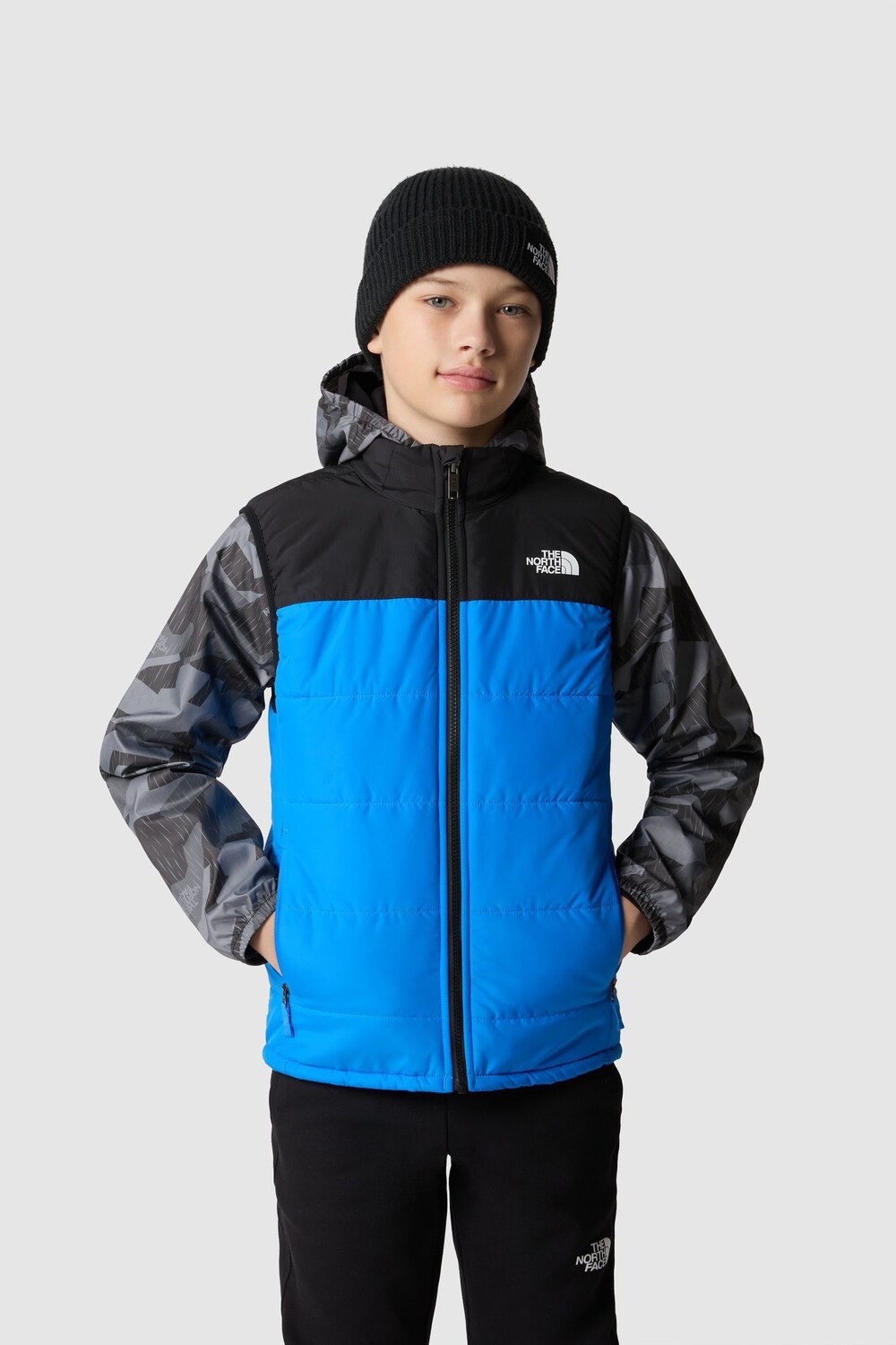 

Подросток никогда не перестает изучать жилет из синтетического материала The North Face, синий
