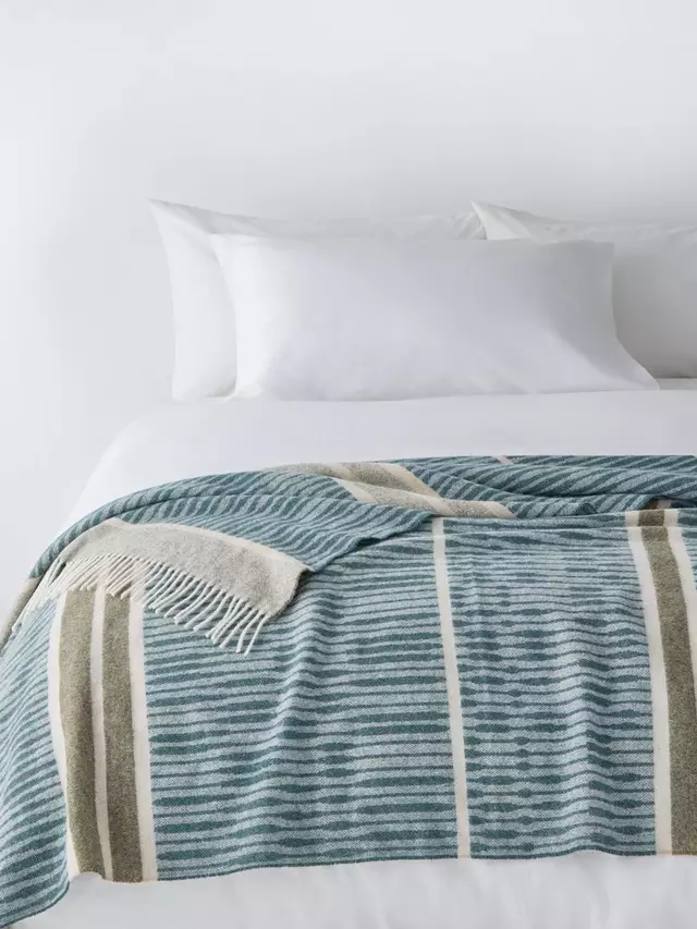 

Плед John Lewis X Collagerie Ikat Stripe Merino Wool, хаки