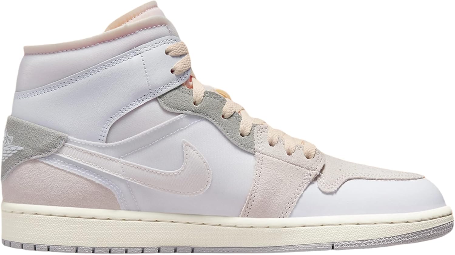 Мужские кроссовки Nike Air Jordan 1 Mid SE, белый/серый — фото 2
