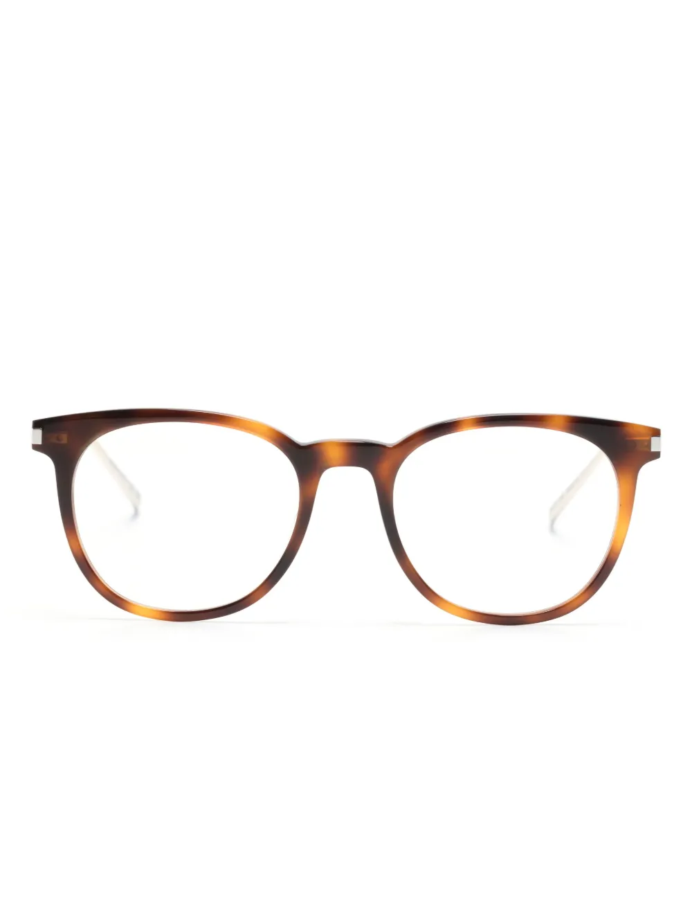 

Очки в круглой оправе черепаховой расцветки Saint Laurent Eyewear, коричневый