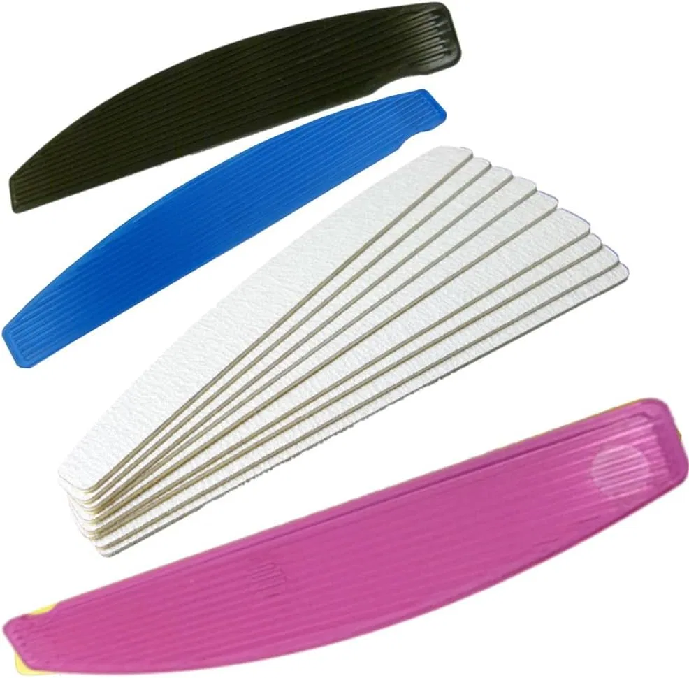 Сменные пилки для пластиковых основ GS-Nails (10 шт., Zebra Crescent K100) с основой Gs-Nails, Zebra Crescent Moon K100 — фото 3