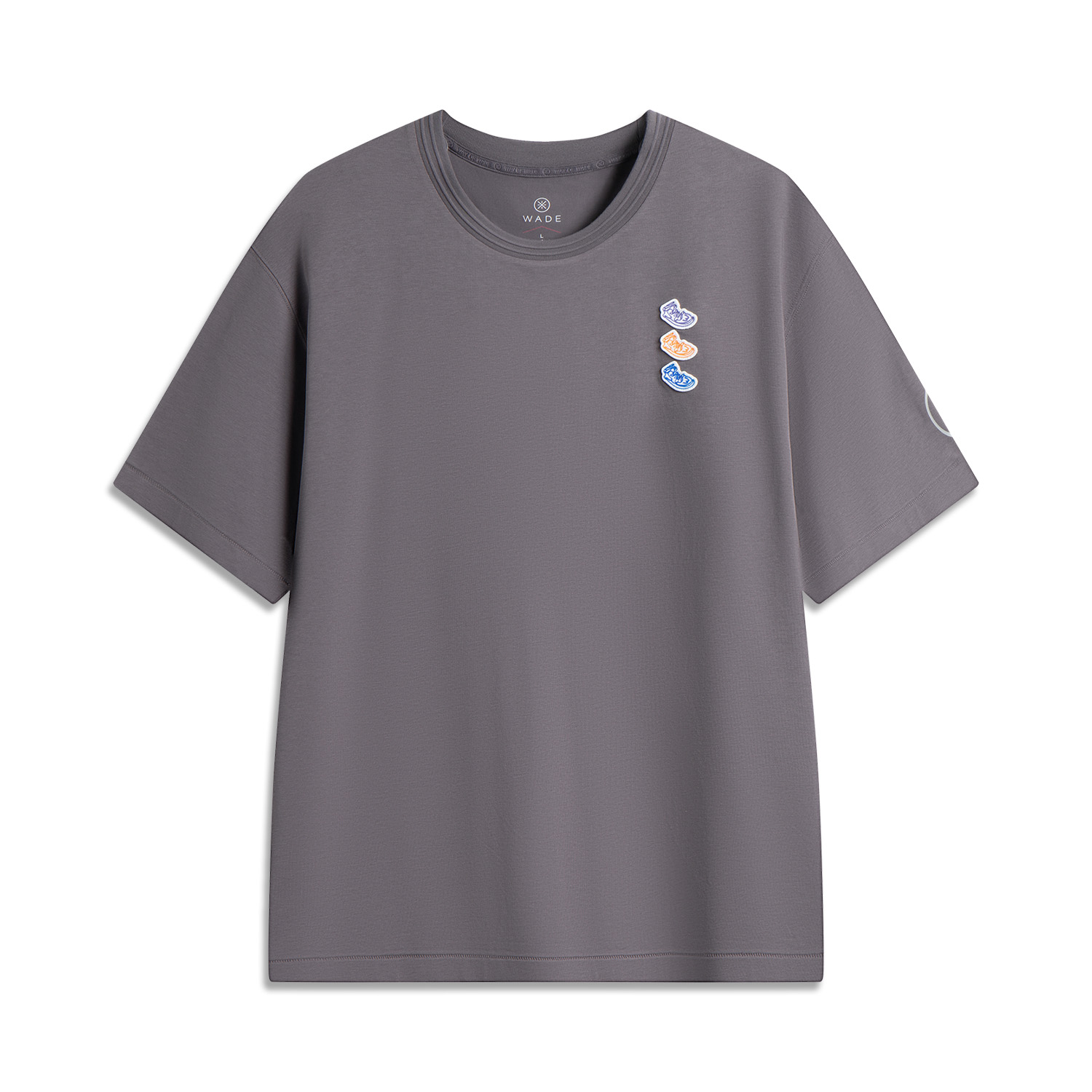 

LINING Футболка мужская из баскетбольной коллекции carbon gray purple, Фиолетовый, LINING Футболка мужская из баскетбольной коллекции carbon gray purple