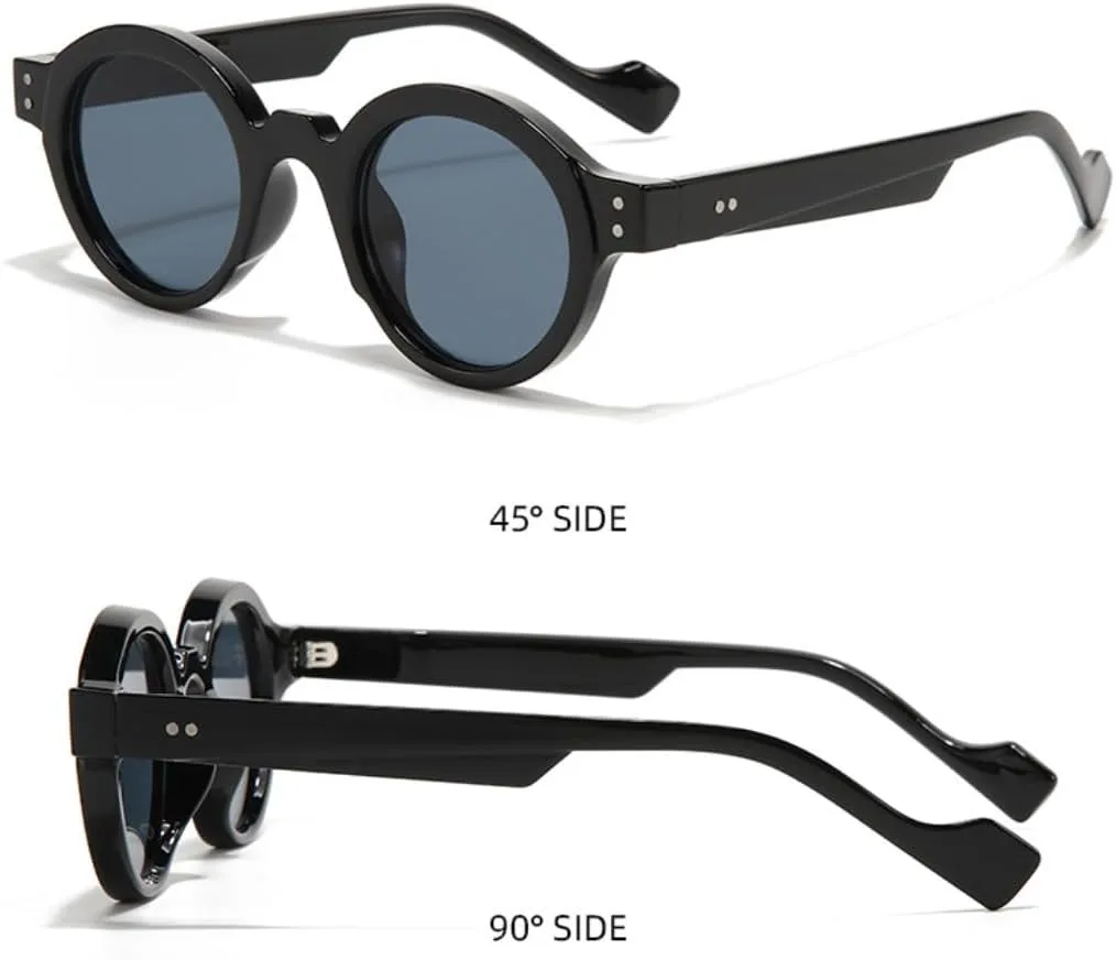 

Круглые солнцезащитные очки для мужчин в стиле панк, двухцветные, с защитой от УФ-излучения UV400, ретро, ​​с заклепками, модные для женщин UUPTTPL, Brown Green Brown