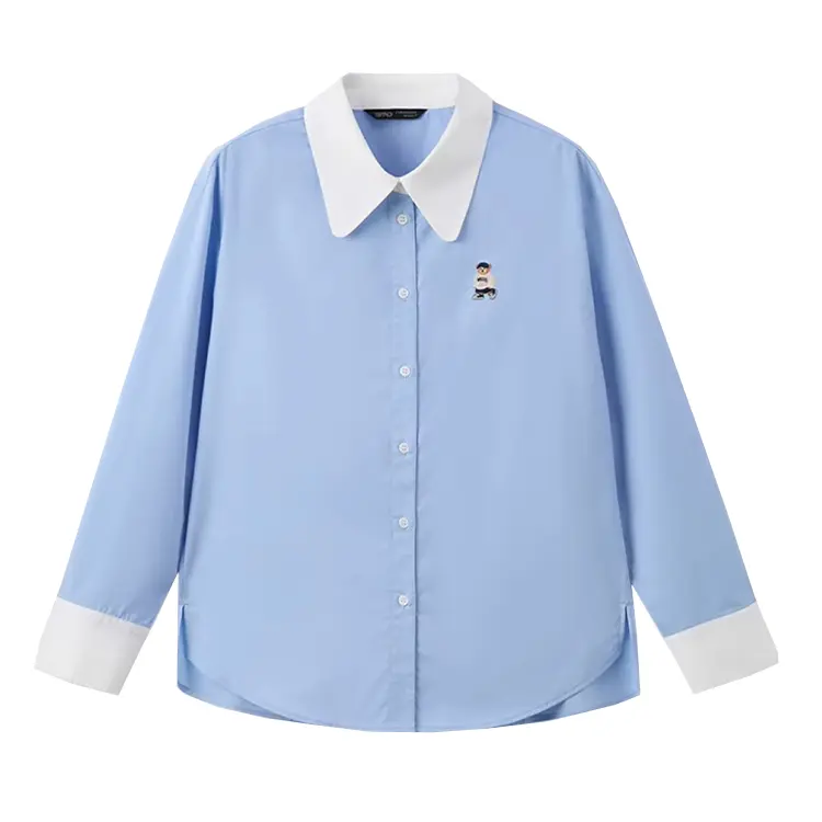 

Рубашка женская с лацканом Moderate SPAO, светло-синий