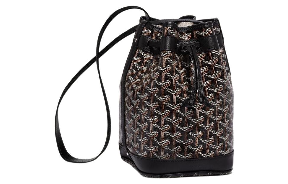 

GOYARD Маленькая холщовая сумка-ведро с кожаной застежкой, 01TY01P Black