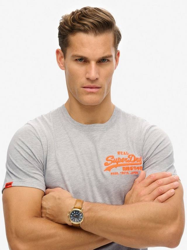 Расслабленная футболка с винтажным логотипом Superdry, цвет Grey Marl — фото 4