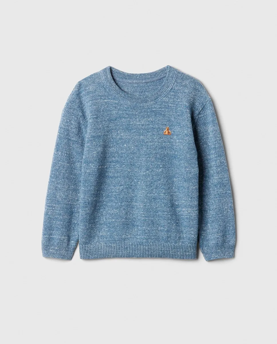 

Свитер с круглым вырезом для мальчика Gap, светло-голубой