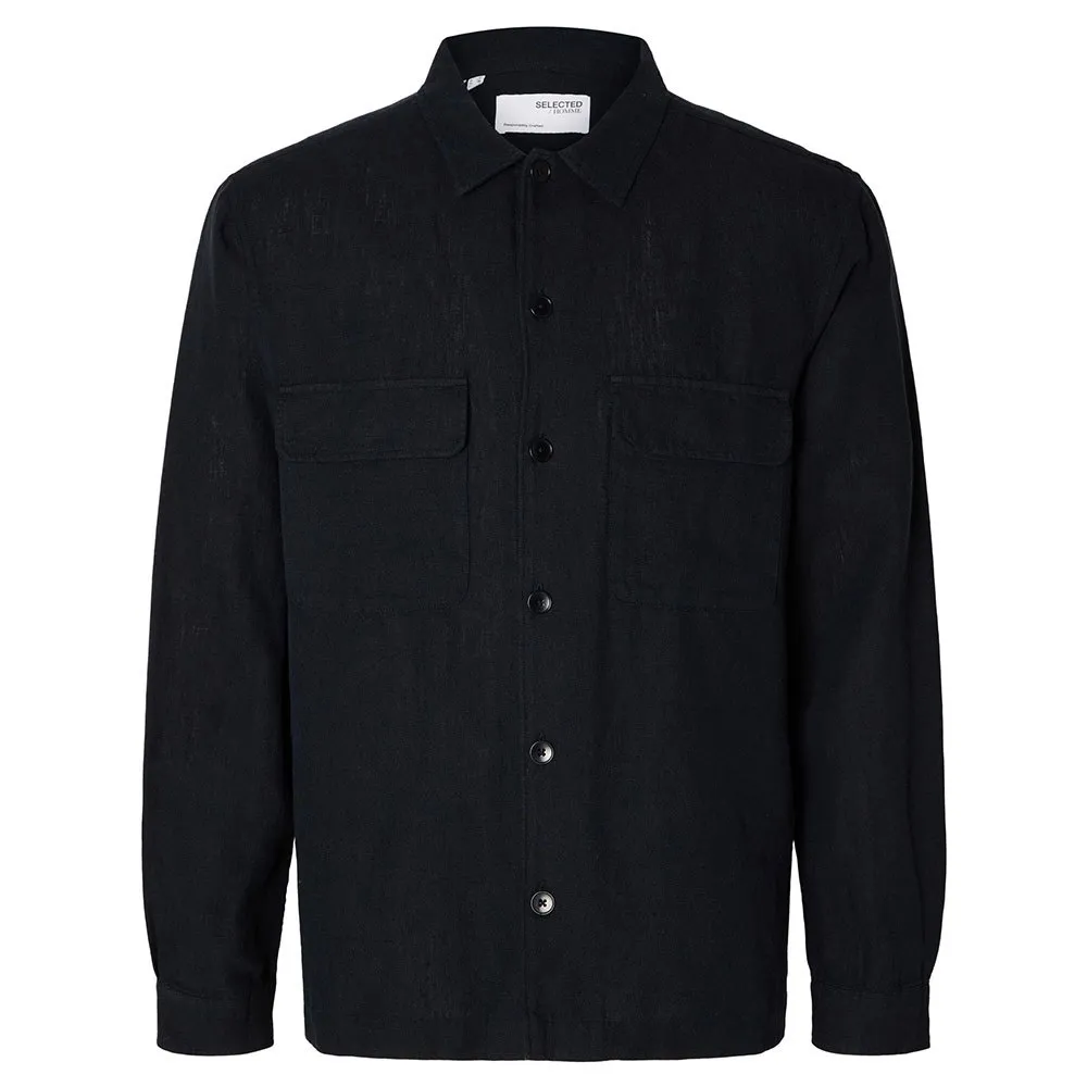 

Верхняя рубашка Selected Mads-Linen, черный
