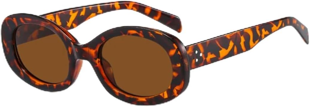 

Солнцезащитные очки с защитой UV400 | Маленькая овальная оправа, цветные линзы | Для женщин и мужчин, для занятий спортом на открытом воздухе и вождения DSVIGF, Leopard Brown