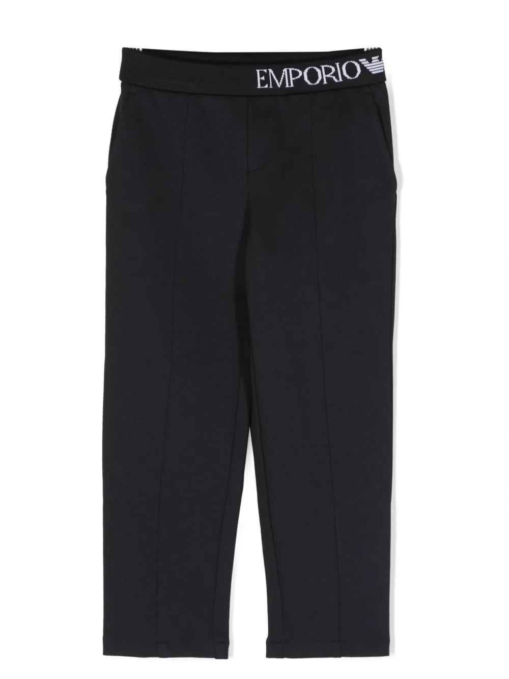 

Прямые брюки с логотипом Emporio Armani Kids, синий