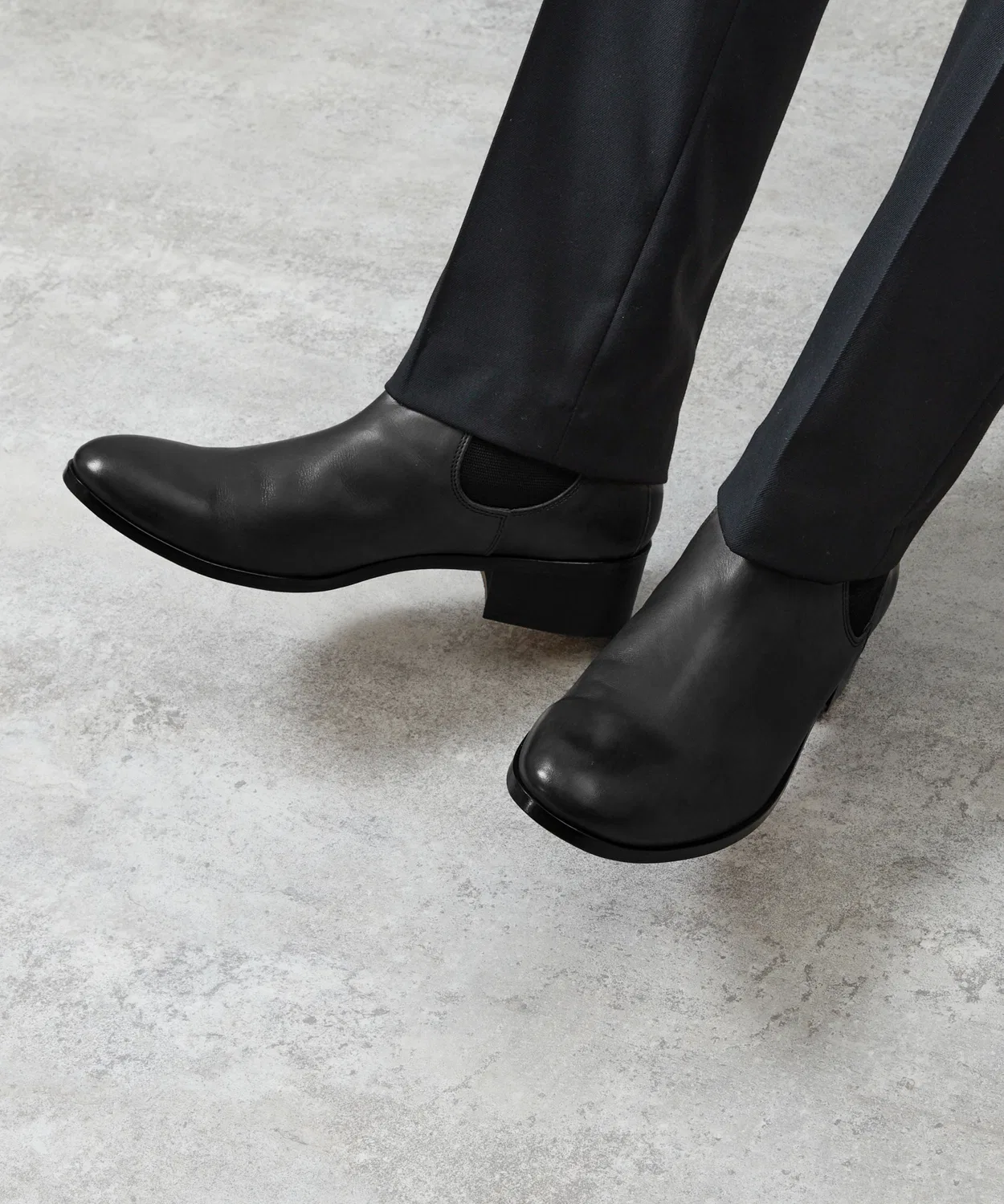Ботинки PADRONE BL SIDE GORE BOOTS кожаные на каблуке, черные