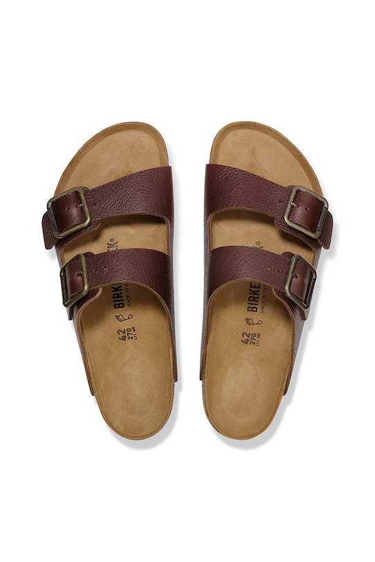 Кожаные шлёпанцы Arizona Vintage с деревянной пряжкой Birkenstock, коричневый — фото 4