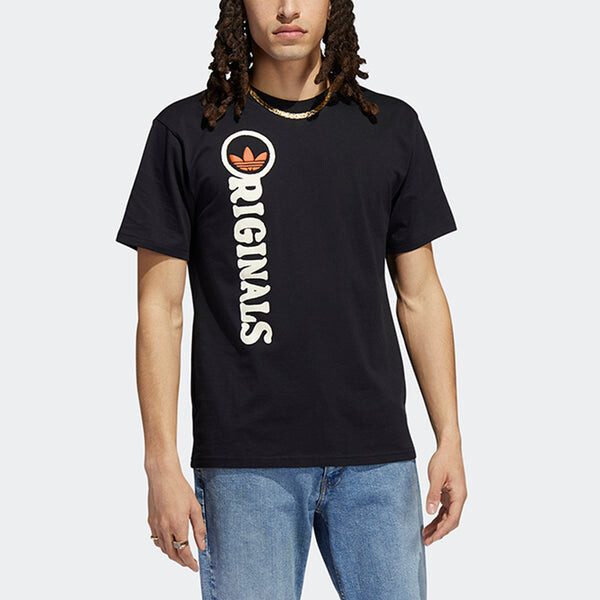 Футболка adidas originals Logo Printing Casual Round Neck Sports Short Sleeve Black, мультиколор — фото 2