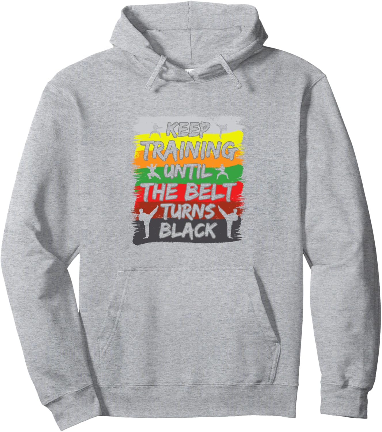 

Продолжайте тренировки, пока не появится пояс. Толстовка Black Martial Arts Fight Hoodie, серая (серый меланж), размер S Taekwondo Fighter Gift Idea Sparring Martial Arts