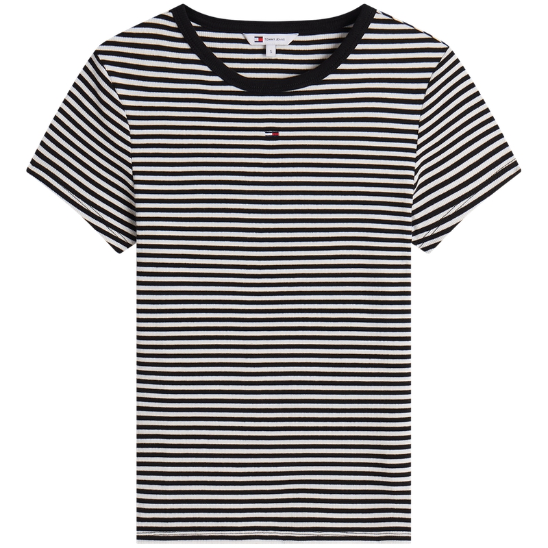 

Футболка Women's Crew Neck Moderate Tommy Hilfiger, черный белый stripes 0aq
