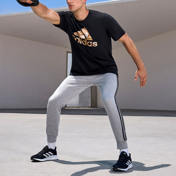 Футболка adidas Alphabet Large Logo Printing Round Neck Pullover Sports Short Sleeve Black GK9636 — фото 3