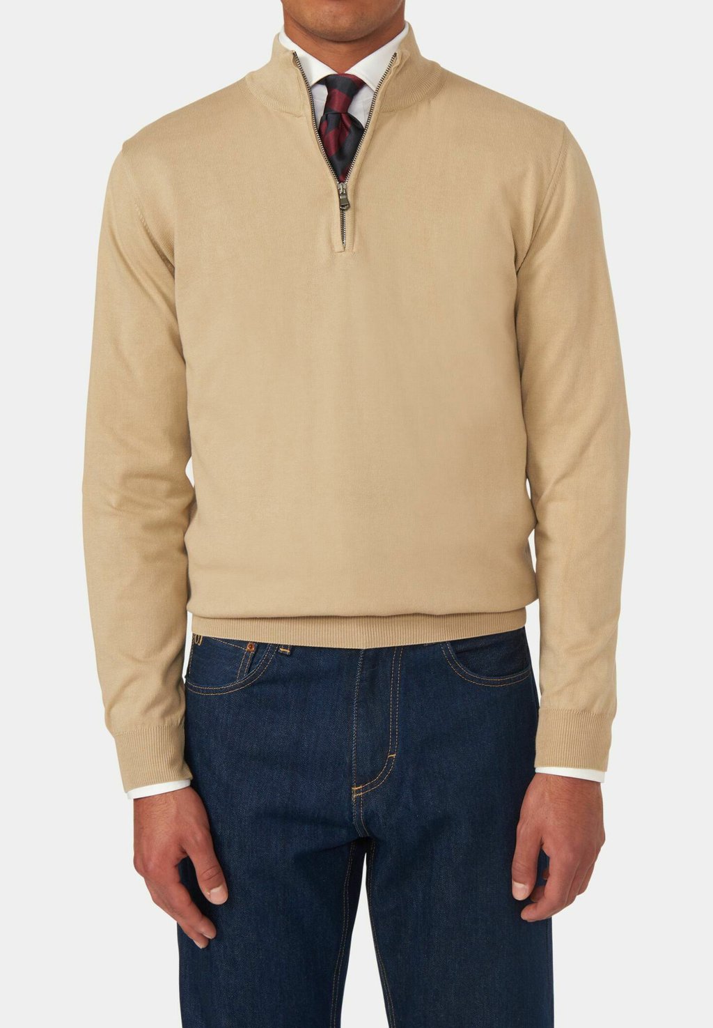 

Свитер HALF ZIP Oscar Jacobson, бежевый